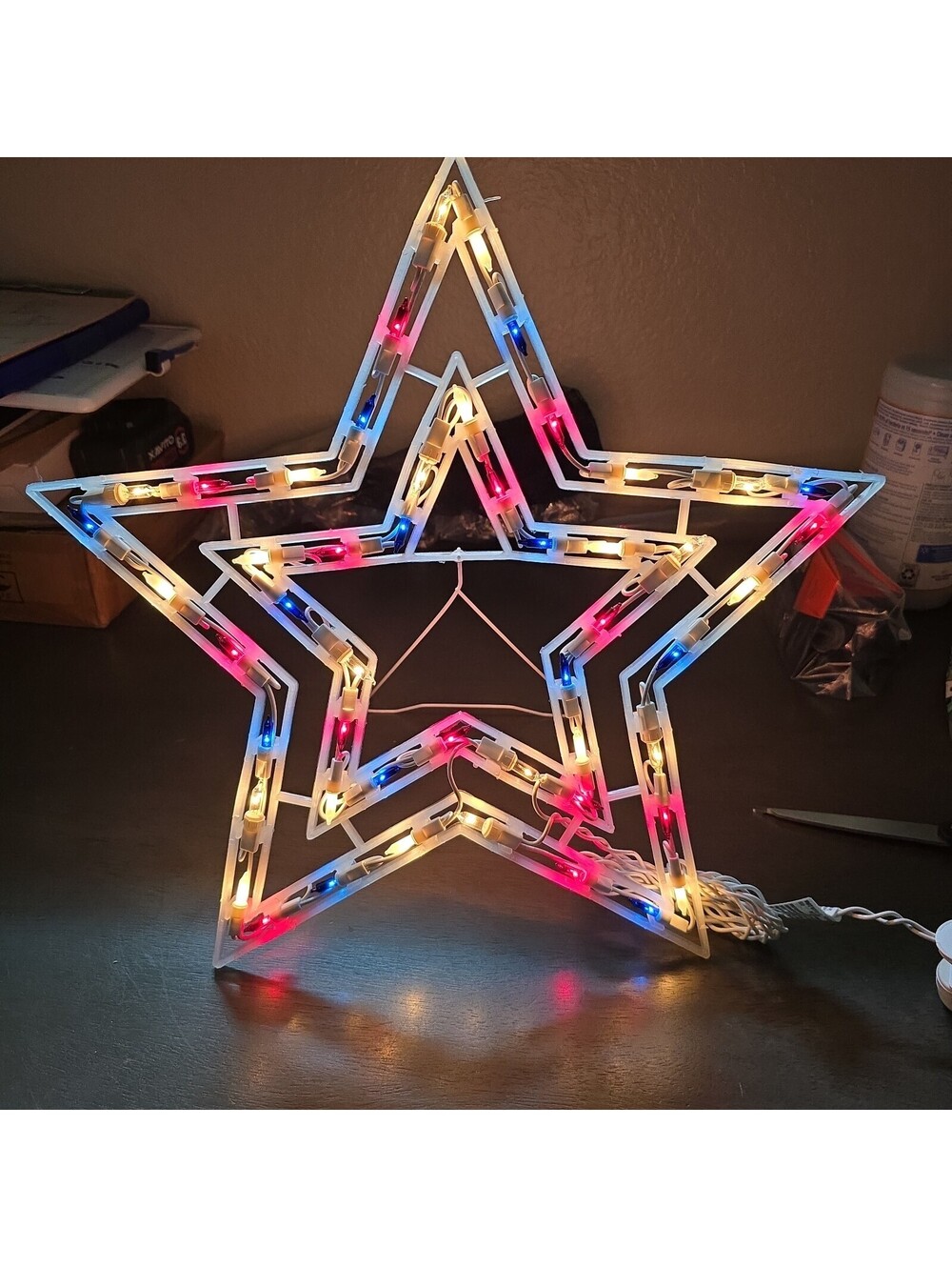 17'' Red White Blue Star Window Silhouette Lights 4th July Patriotic Memorial - Picture 2 of 15